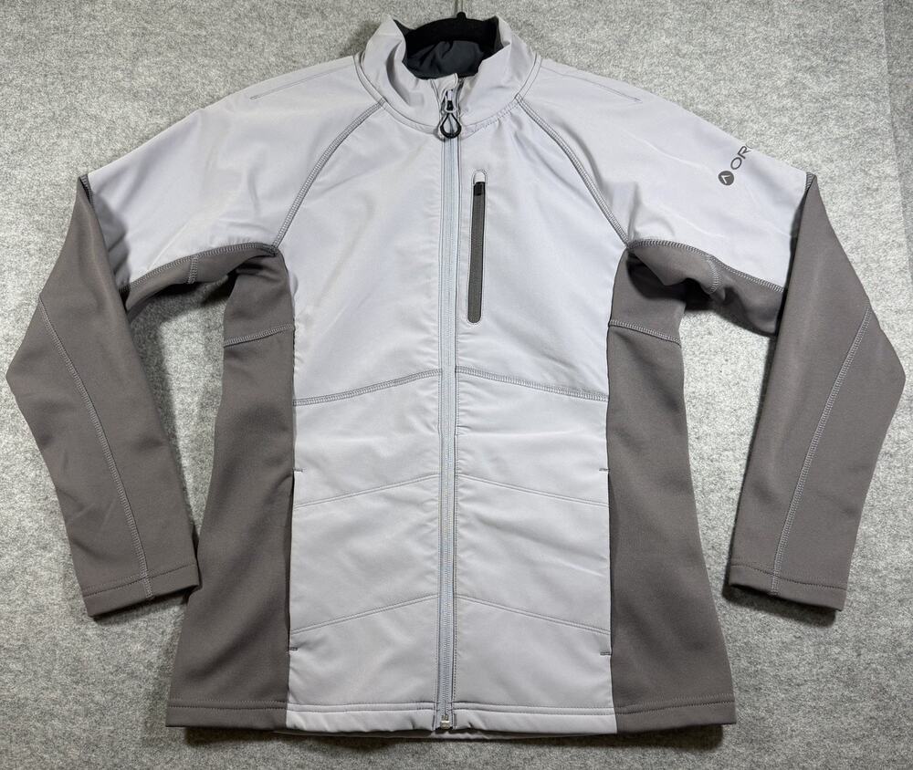 OROS Softshell Jacket Womens S Gray Insulated Water Resistant 3 Zip Pockets